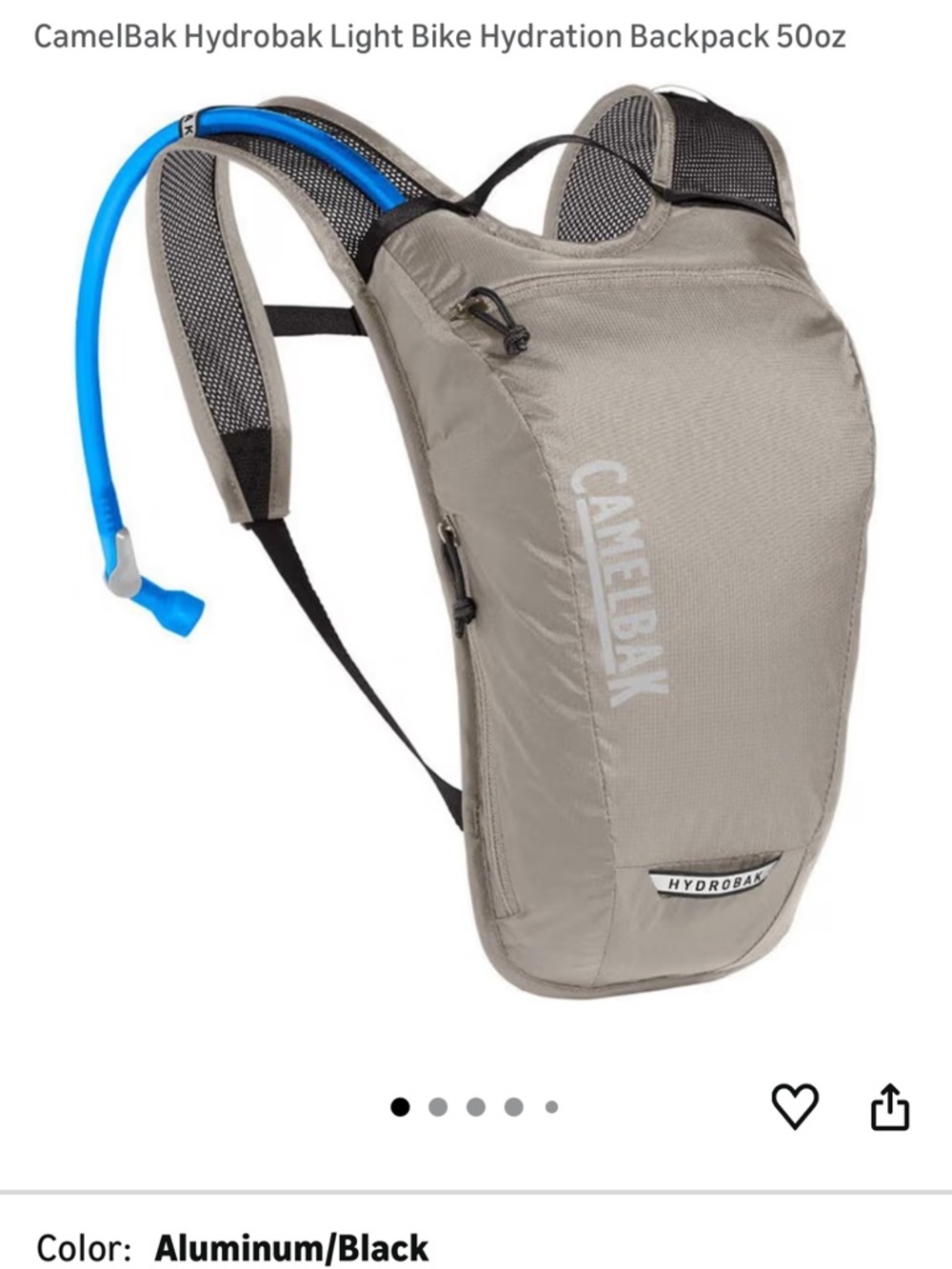 CamelBak Hydrobak Light Hydration Backpack in the color Aluminum Unisex BNWT